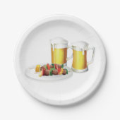 BBQ串焼きとビール夏クックアウト ペーパープレート (正面)