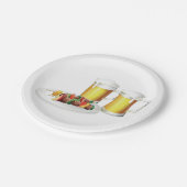 BBQ串焼きとビール夏クックアウト ペーパープレート (アングル)