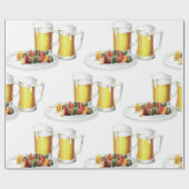 BBQ串焼きとビール夏クックアウト ラッピングペーパー (フラット)