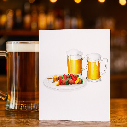 BBQ串焼きとビール夏クックアウト 招待状