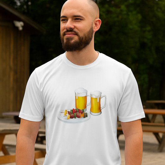 BBQ串焼きとビール夏クックアウト Tシャツ