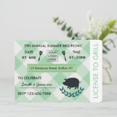 BBQ企業のバーベキューピクニックパーティの招待状 招待状 (スタンド正面)