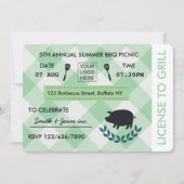 BBQ企業のバーベキューピクニックパーティの招待状 招待状 (正面)
