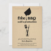 BBQ卒業おもしろいパーティー 招待状 (正面)