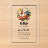 BBQ卒業お洒落パーティー アクリル招待状 (正面)