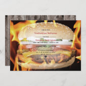 BBQ卒業パーティー高校生カジュアル素朴 招待状 (正面/裏面)