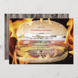 BBQ卒業パーティー高校生カジュアル素朴 招待状