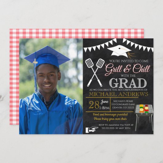 BBQ卒業招待状 招待状 (正面/裏面)