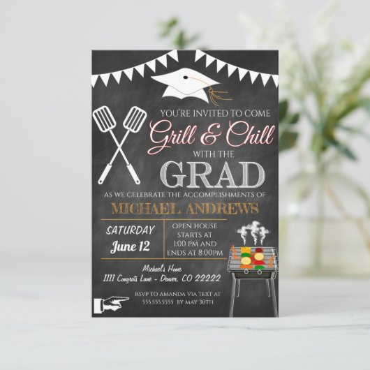 BBQ卒業招待状 招待状 (スタンド正面)