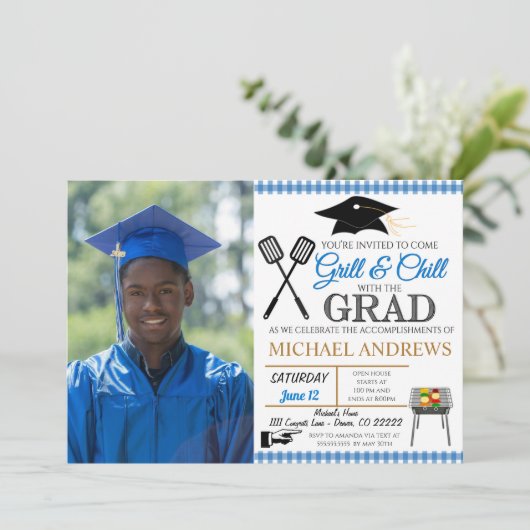 BBQ卒業招待状 招待状 (スタンド正面)