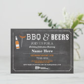 BBQ及びビール誕生会年齢のチョークの招待 招待状 (スタンド正面)