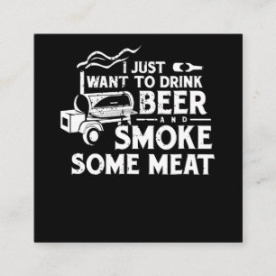 BBQ喫煙のピットマスター贈答、ビールの煙肉を飲む スクエア名刺