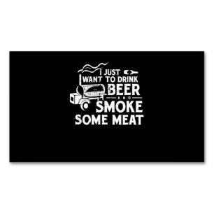 BBQ喫煙のピットマスター贈答、ビールの煙肉を飲む マグネット名刺