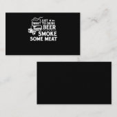 BBQ喫煙のピットマスター贈答、ビールの煙肉を飲む 名刺 (正面/裏面)