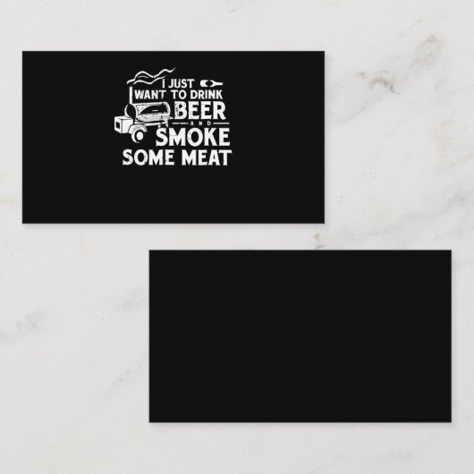BBQ喫煙のピットマスター贈答、ビールの煙肉を飲む 名刺 (正面/裏面)