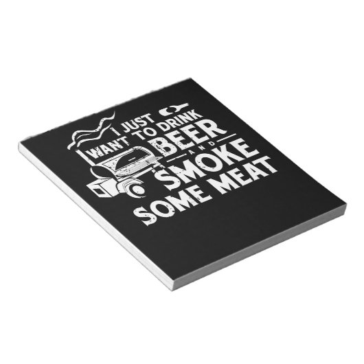 BBQ喫煙ピッツマスターギフトドリンクビールスモークミート ノートパッド (アングル)
