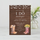 BBQ国素朴のカップルのシャワーモダン写真を行う 招待状 (スタンド正面)