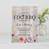 BBQ婚約パーティカップルのシャワーフローラ 招待状 (スタンド正面)