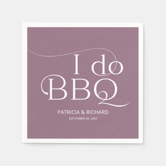 BBQ婚約パーティパープル スタンダードカクテルナプキン (正面)