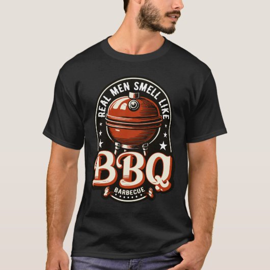 BBQ実在バーベークグリルのような男性の匂い Tシャツ (正面)