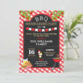 BBQ引っ越し祝いパーティーパーティーニューホームバックヤードBBQ 招待状 (スタンド正面)