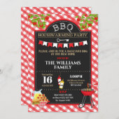 BBQ引っ越し祝いパーティーパーティーニューホームバックヤードBBQ 招待状 (正面/裏面)