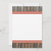 BBQ引っ越し祝いパーティーレッ素朴ドホッグローストウッド招待状 招待状 (裏面)