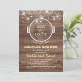 BBQ後の私の古い納屋の文字列ライトグリル 招待状 (スタンド正面)