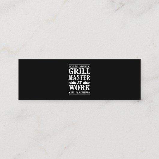 BBQ恋人|世界有名なグリルマスターが職場 スキニー名刺 (正面)