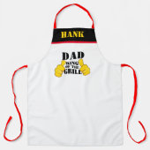 BBQ愛好家「グリルのキング」メンおもしろいズ エプロン (正面)