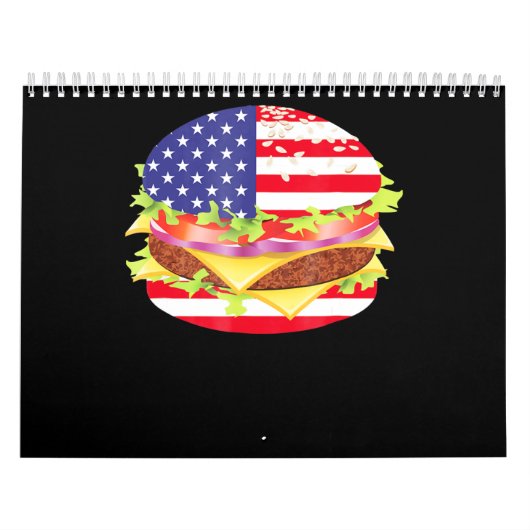 BBQ愛好家 |ハンバーガーUSA 7月Bbq4日 カレンダー (カバー)