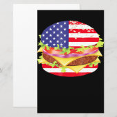 BBQ愛好家 |ハンバーガーUSA 7月Bbq4日 便箋 (正面/裏面)