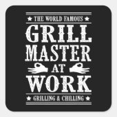 BBQ愛好家 |世界的に有名なグリルマスターの仕事 スクエアシール (正面)