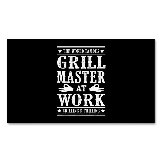 BBQ愛好家 |世界的に有名なグリルマスターの仕事 マグネット名刺 (正面)