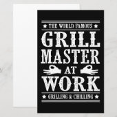 BBQ愛好家 |世界的に有名なグリルマスターの仕事 便箋 (正面/裏面)