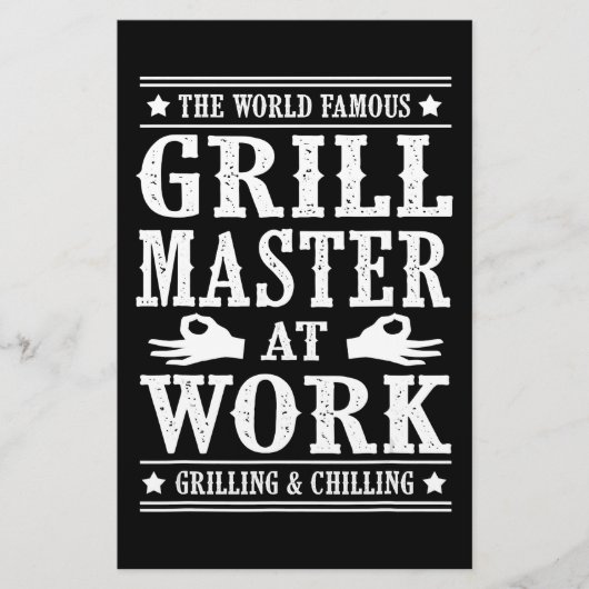 BBQ愛好家 |世界的に有名なグリルマスターの仕事 便箋 (正面)