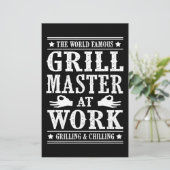BBQ愛好家 |世界的に有名なグリルマスターの仕事 便箋 (スタンド正面)