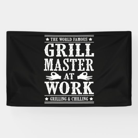 BBQ愛好家 |世界的に有名なグリルマスターの仕事 横断幕 (横)