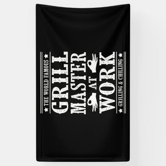 BBQ愛好家 |世界的に有名なグリルマスターの仕事 横断幕 (縦)