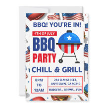 bbq招待カードファミリー懇親会4th of 7月