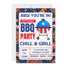 bbq招待カードファミリー懇親会4th of 7月