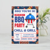 bbq招待カードファミリー懇親会4th of 7月 招待状 (スタンド正面)