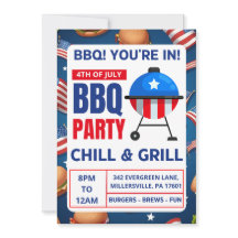 bbq招待カードファミリー懇親会4th of 7月