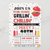 BBQ招待状大人BBQ誕生日招待状 招待状 (正面/裏面)