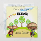BBQ招待状 招待状 (正面/裏面)