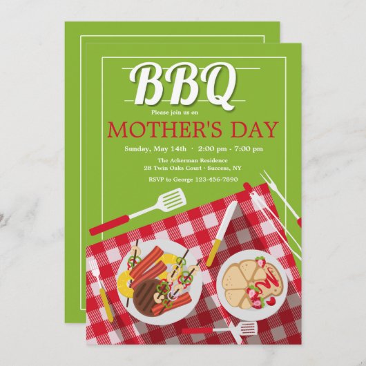 BBQ招待状 招待状 (正面/裏面)
