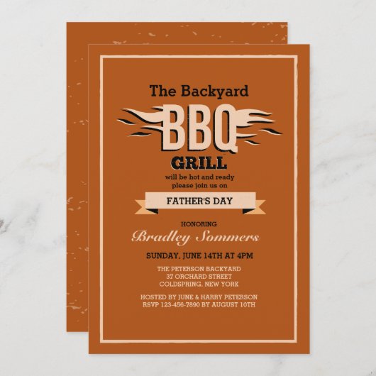 BBQ招待状 招待状 (正面/裏面)