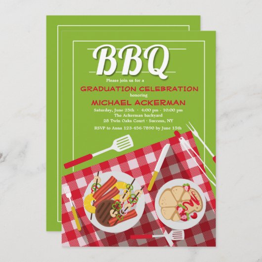 BBQ招待状 招待状 (正面/裏面)