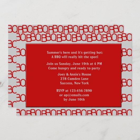 BBQ招待状 招待状 (正面/裏面)