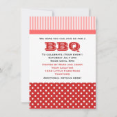 BBQ招待状-赤とピンクの豚 招待状 (裏面)